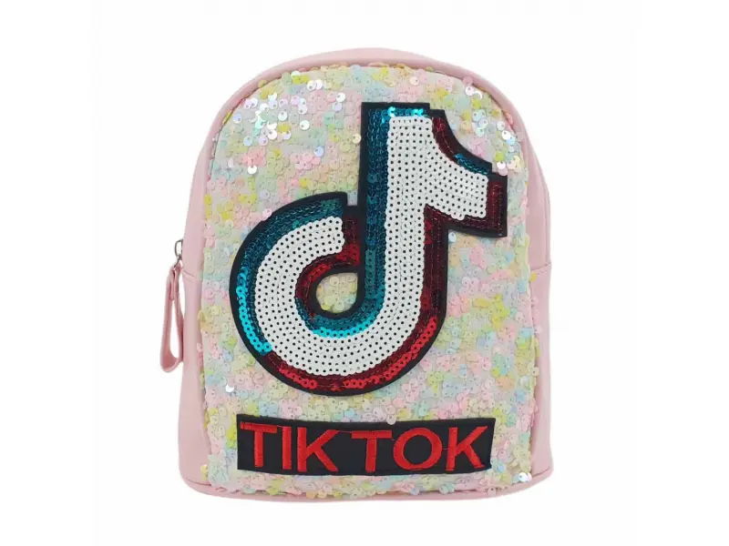 Розова детска раница с пайети - Tik Tok Розова детска раница с пайети - Tik Tok