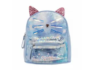 Синя детска раница - коте