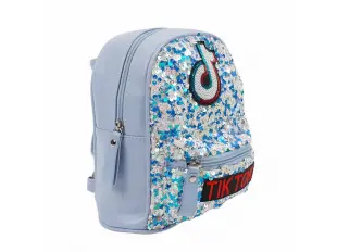 Синя раница с пайети - Tik Tok