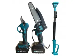 Комплект Акумулаторна Безчеткова KraftMaster Ножица, Резачка за клони и Телескопичен прът 36V 8AH 	