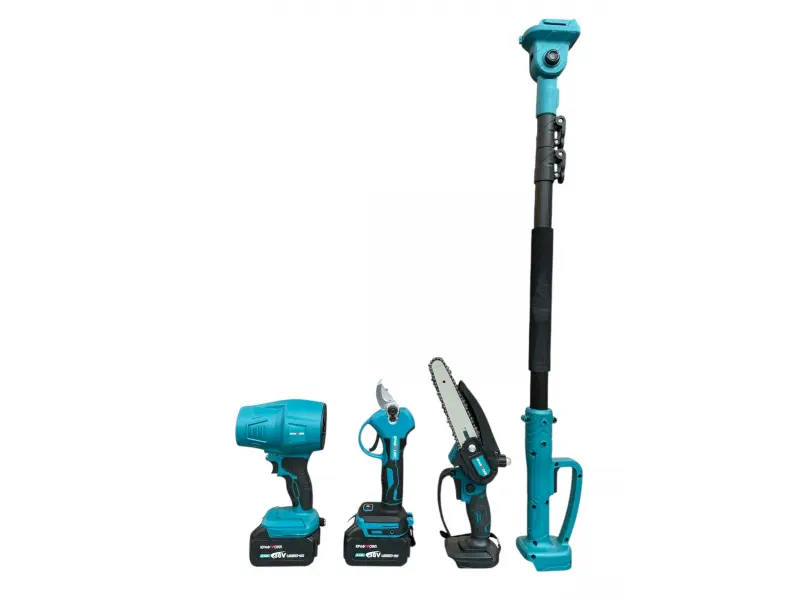 Комплект 4в1 акумолаторна Духалка, Ножица, Резачка 15см с маслен филтър и телескопичен прът 36V 8.0A